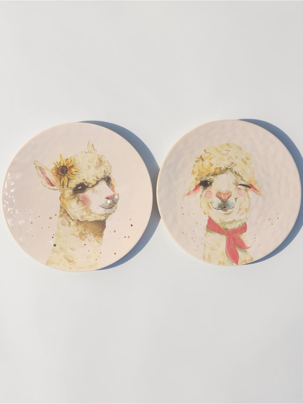 Pier One Earthenware Llama Dessert Plates Set Of 2 8.5”